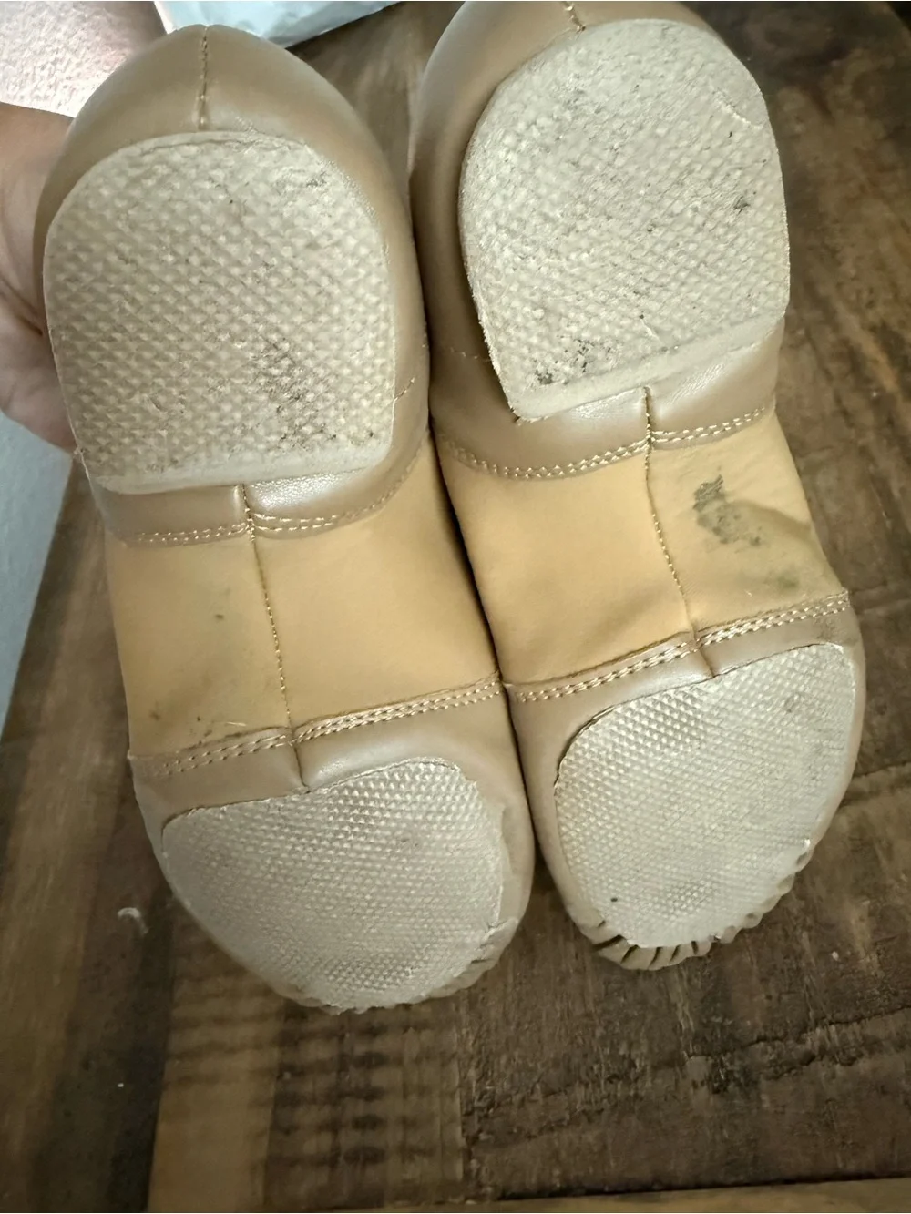 Pu leather slip on dance shoes